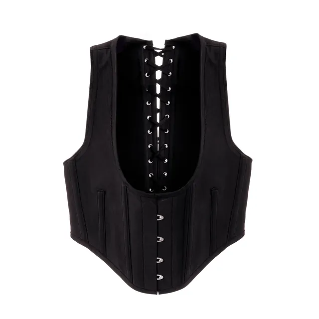 Lorenzo Seghezzi Corset-Vest gilet corsetto nero coutil