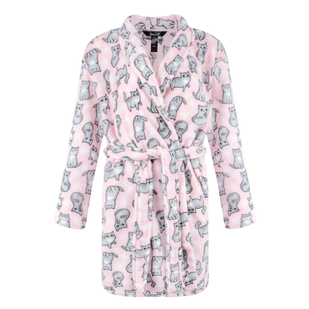 René Rofé vestaglia pile 91 cm leopardata grigia
