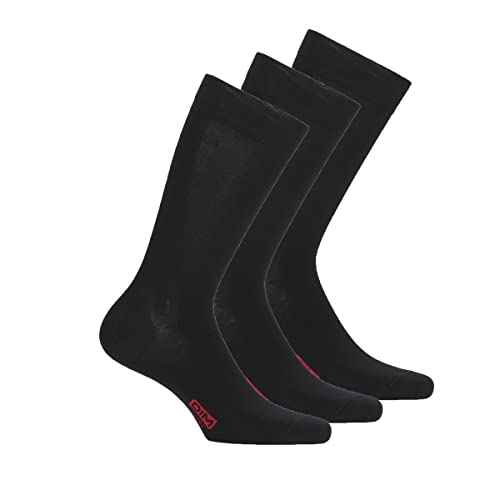 DIM Coton Traspirabile X3 calzini uomo nero 43-46 x3 cotone