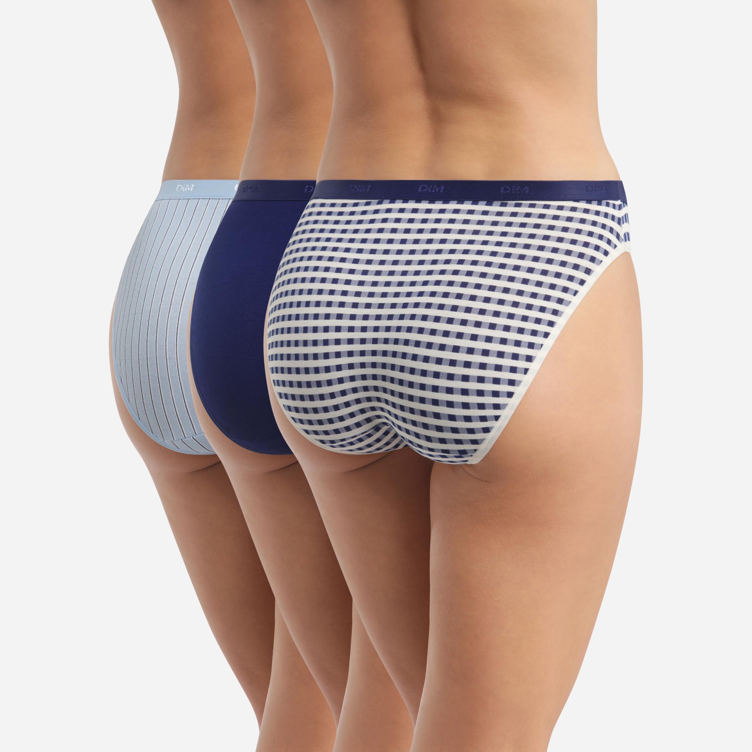 DIM Pockets slip cotone donna x3 nero blu grigio elastico S