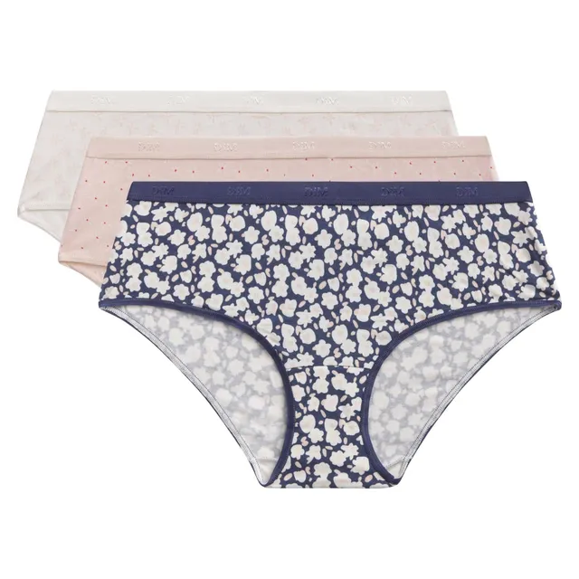 DIM Les Pockets culotte donna x3 cotone rosa S