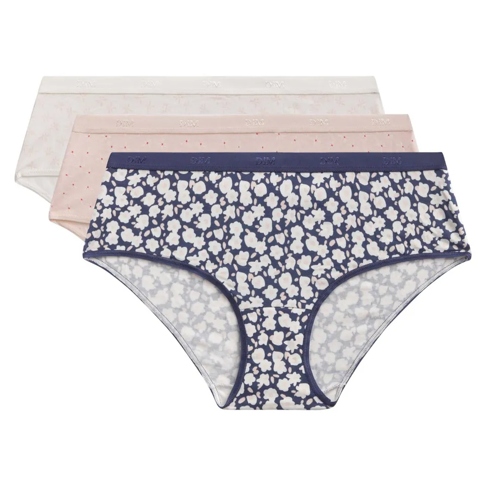 DIM Les Pockets culotte donna x3 cotone rosa S