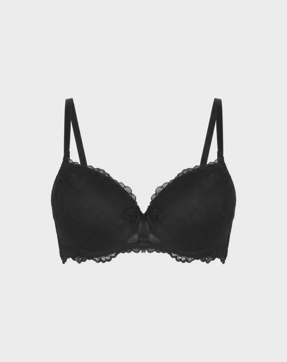 René Rofé Floral Lace Reggiseno Push Up 36B 3 Pezzi