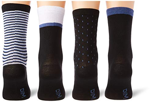 DIM Ecodim Style calze donna nero bianco blu 6 paia maglia sottile