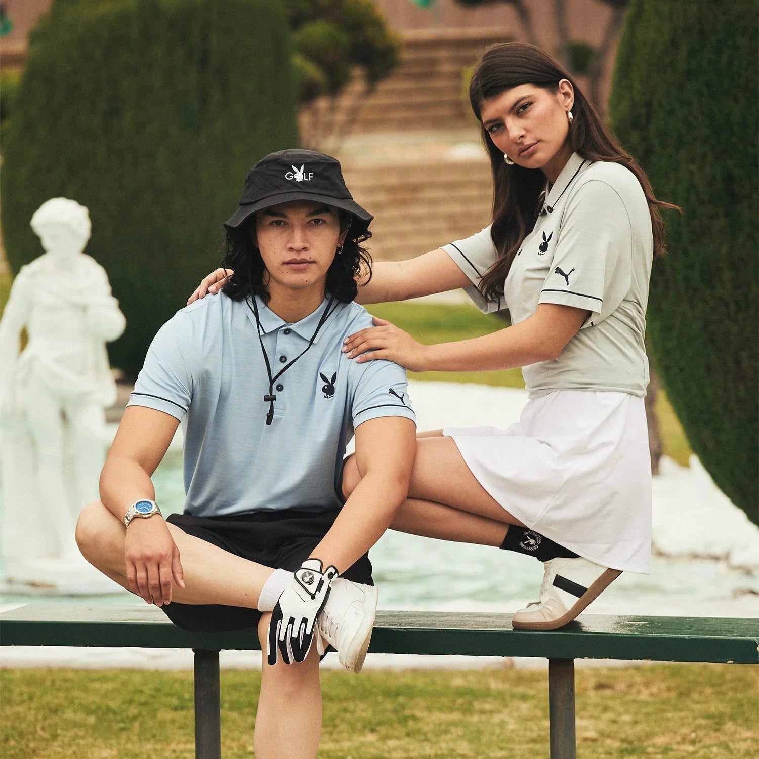 Playboy Puma Golf Monarch polo uomo blu elasticizzata