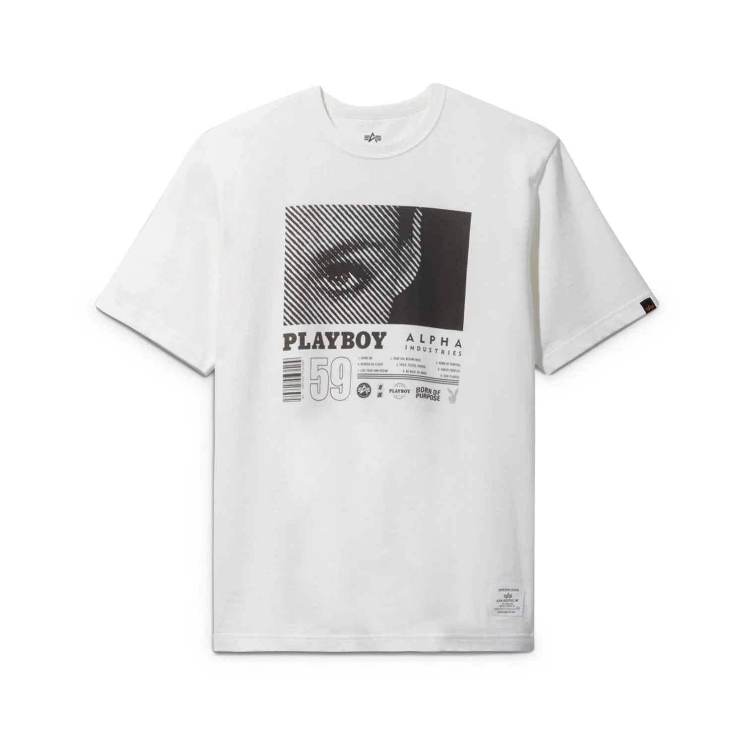 Playboy Alpha Industries World Tour t-shirt salvia cotone