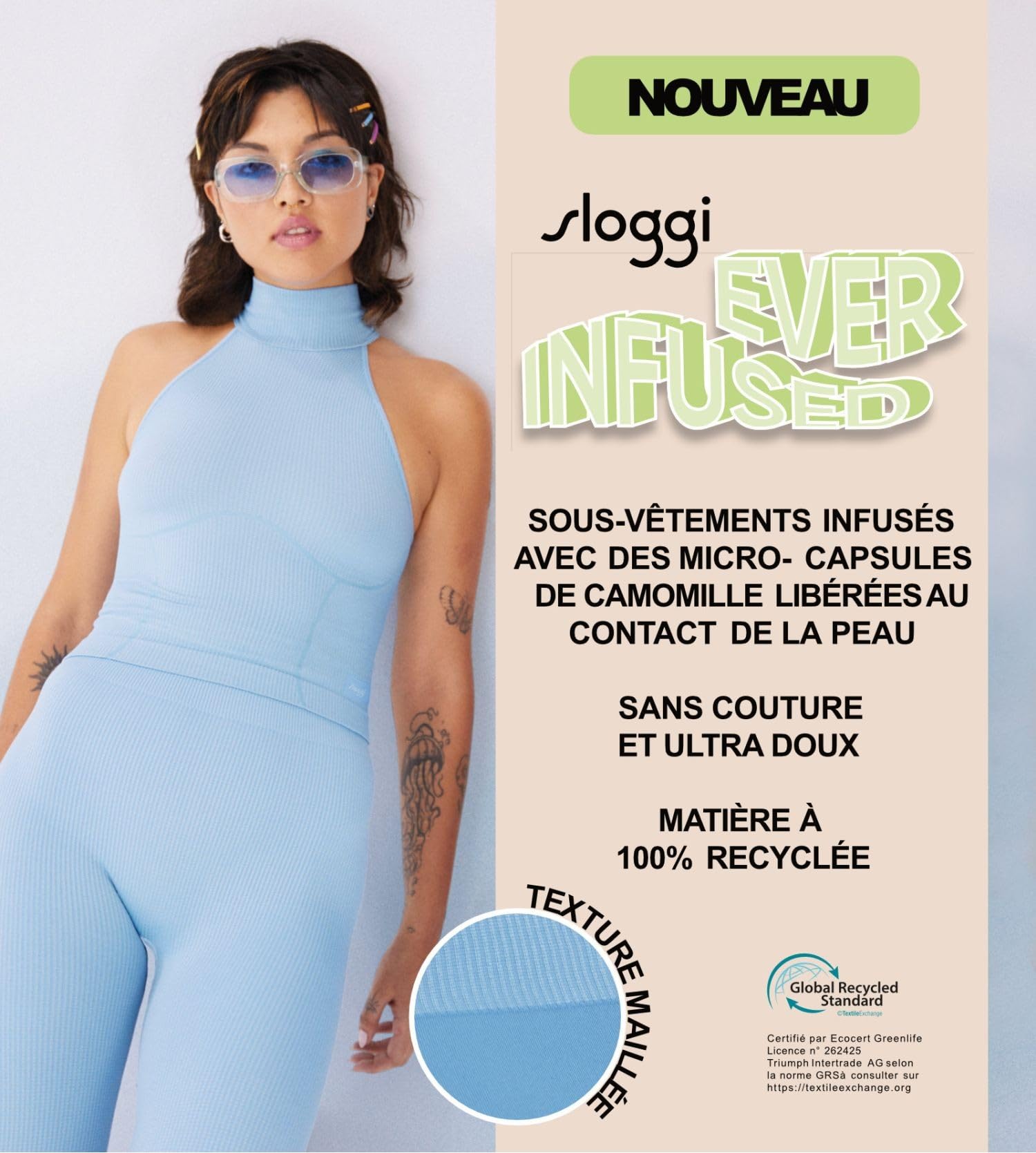 Sloggi Ever Infused Relax Maglietta Intima XL collo alto