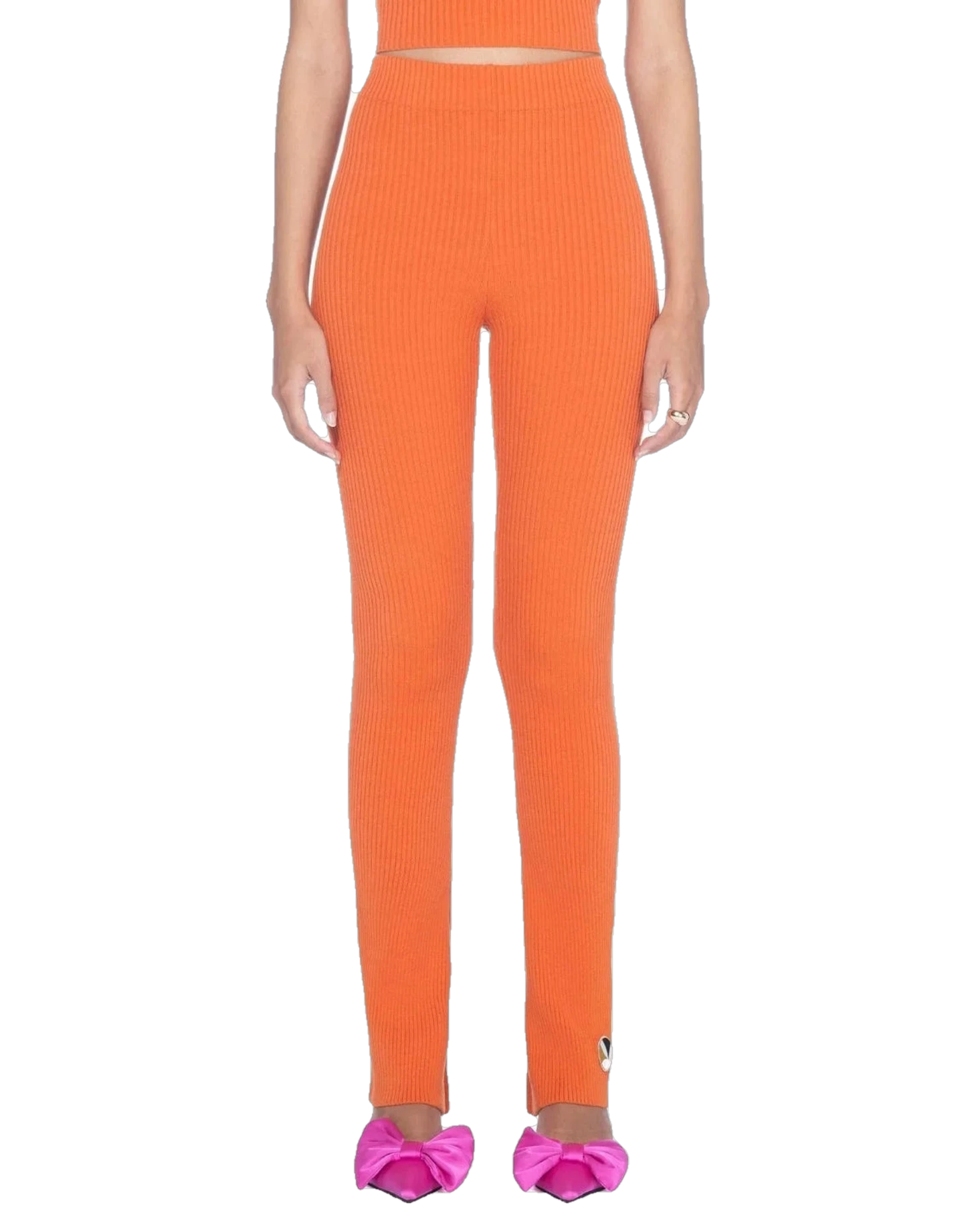 Playboy Flared Ribbed leggings a zampa neri cotone elasticizzato