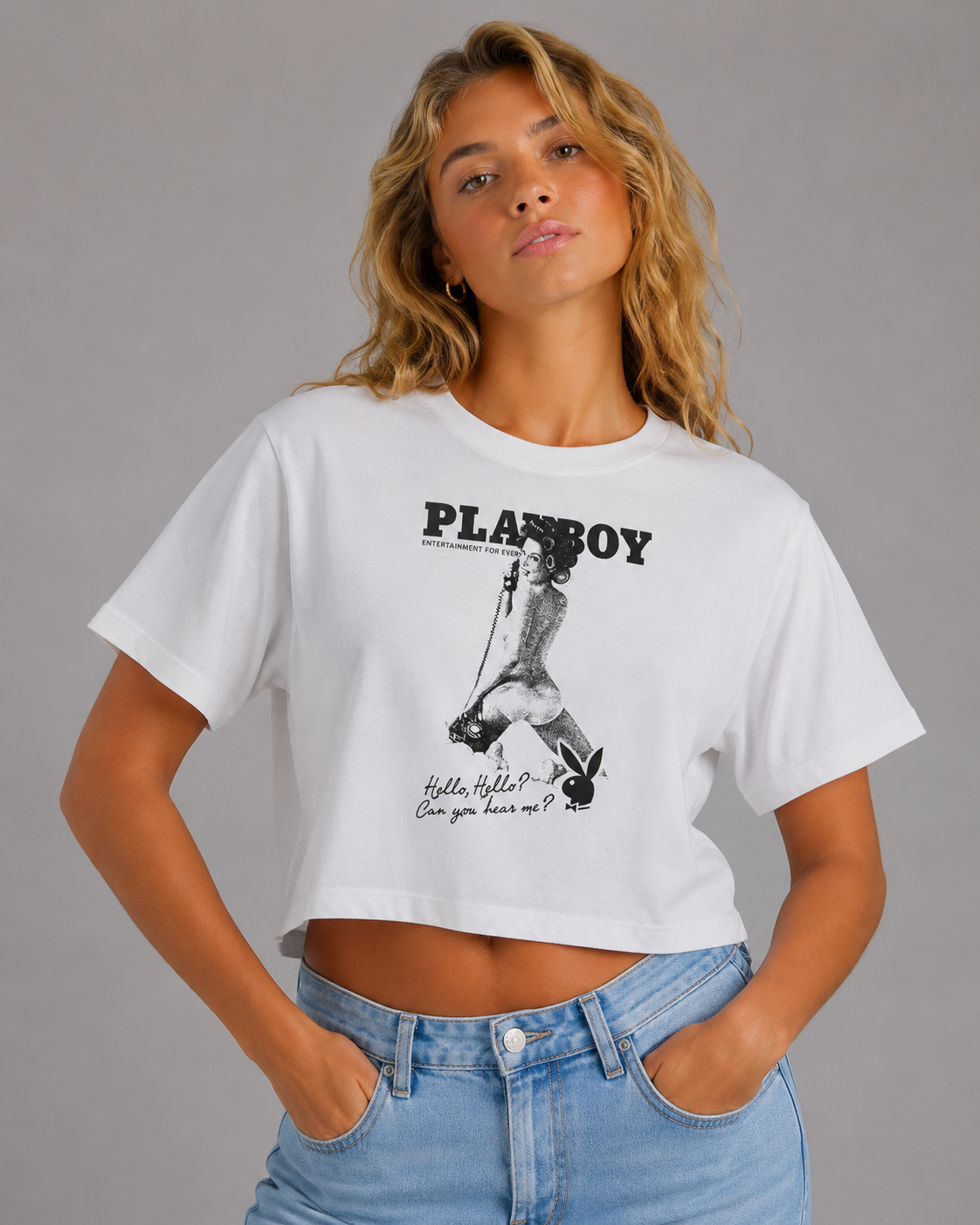 Playboy Seduction Cropped Tee t-shirt crop cotone