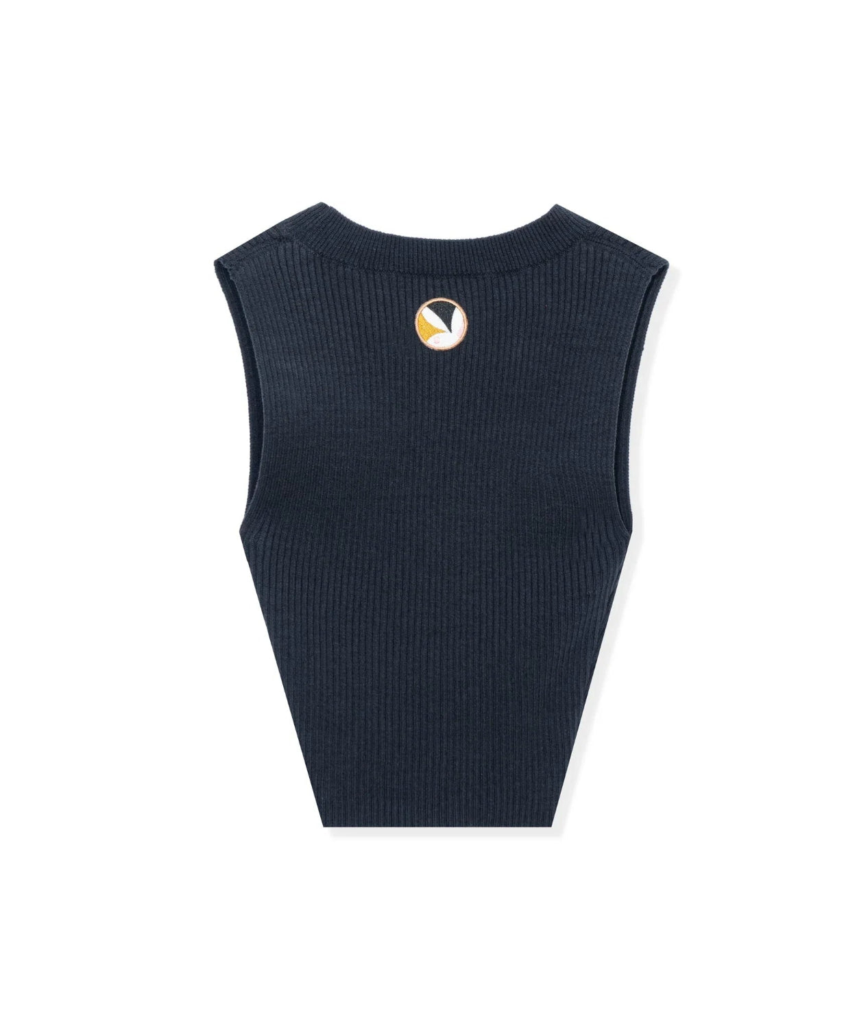 Playboy Cropped Ribbed canotta cropped nera in costina