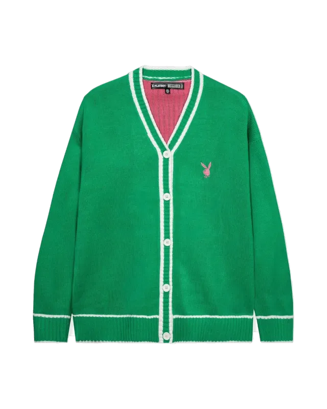 Playboy Cricket Cardigan cardigan verde oversize