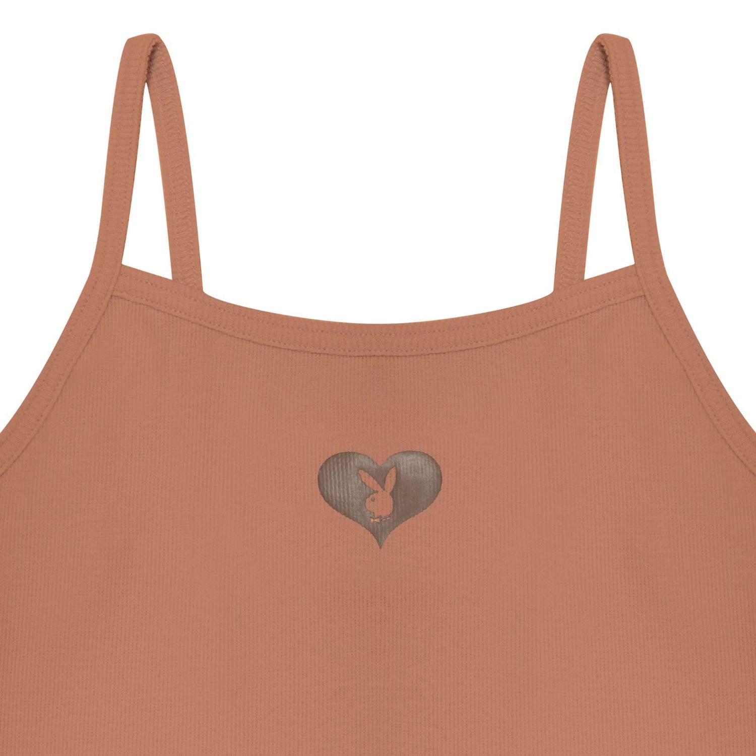 Playboy Bunny Heart canotta cropped beige tondo