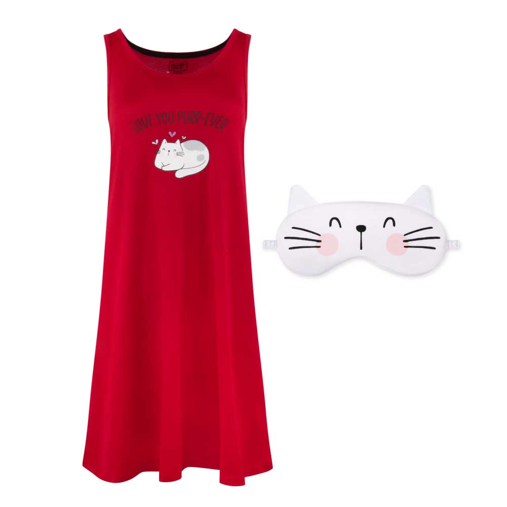 René Rofé Butter Soft Chemise camicia notte cuori +mask