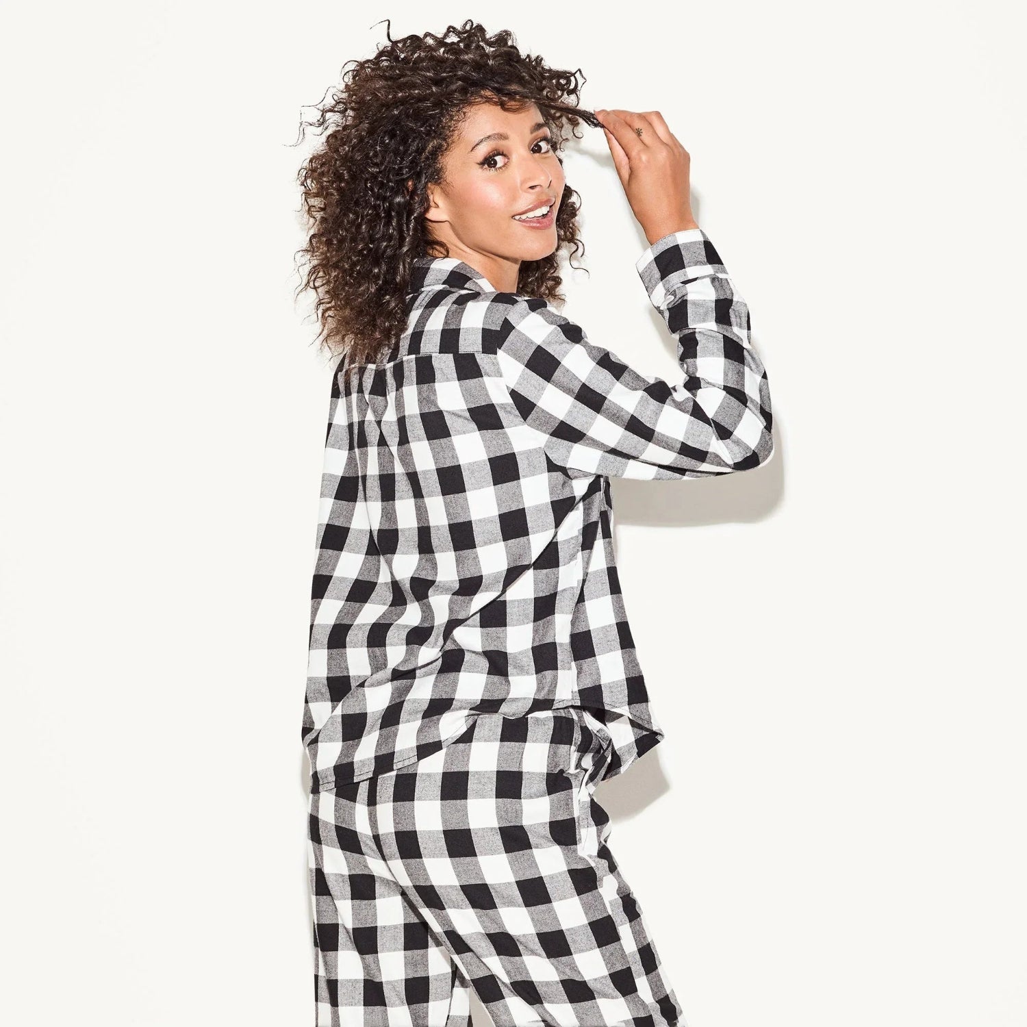 Playboy Flannel Sleep Shirt camicia notte quadri cotone