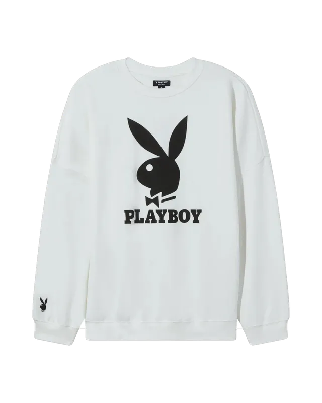 Playboy Classic felpa girocollo donna bianca