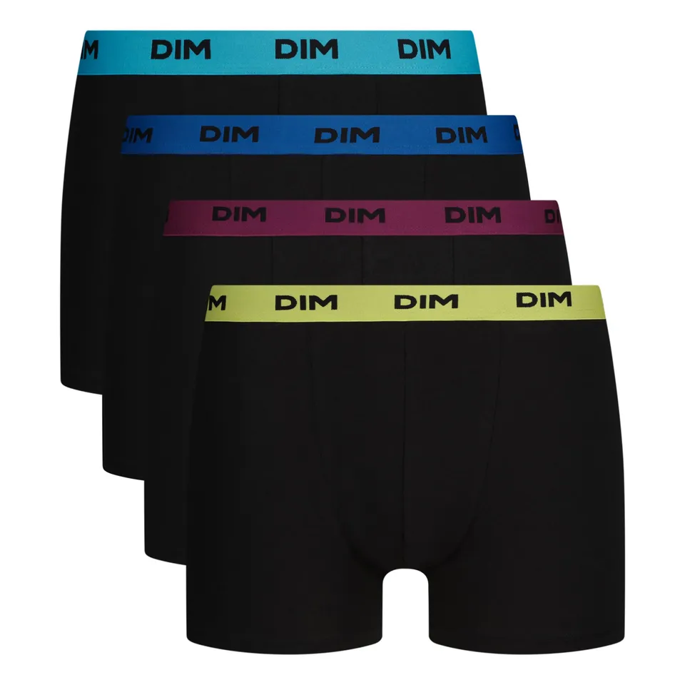 DIM Mix & Colors Boxer Uomo x4 Nero S cotone