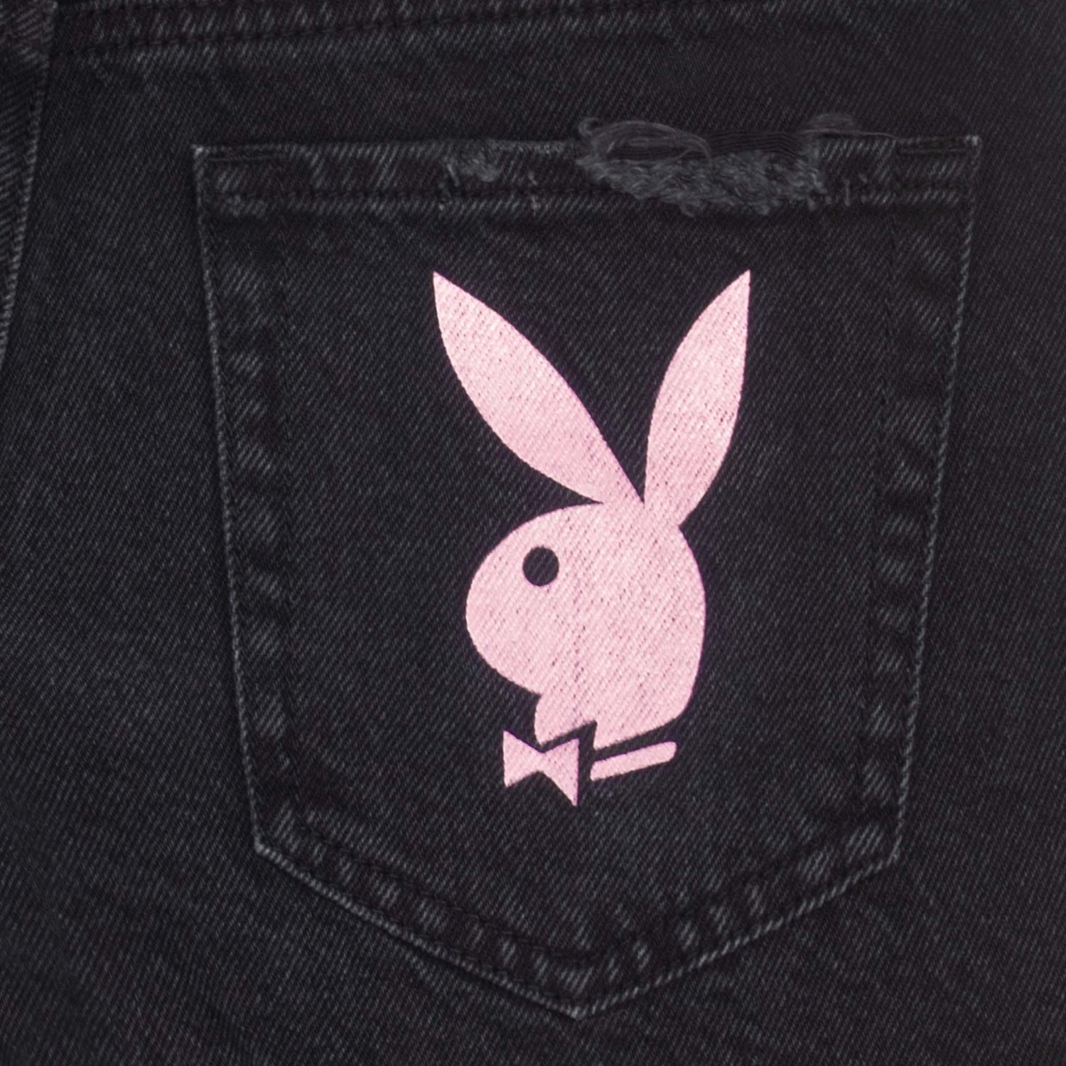 Playboy Festival shorts jeans vita alta stampa bunny