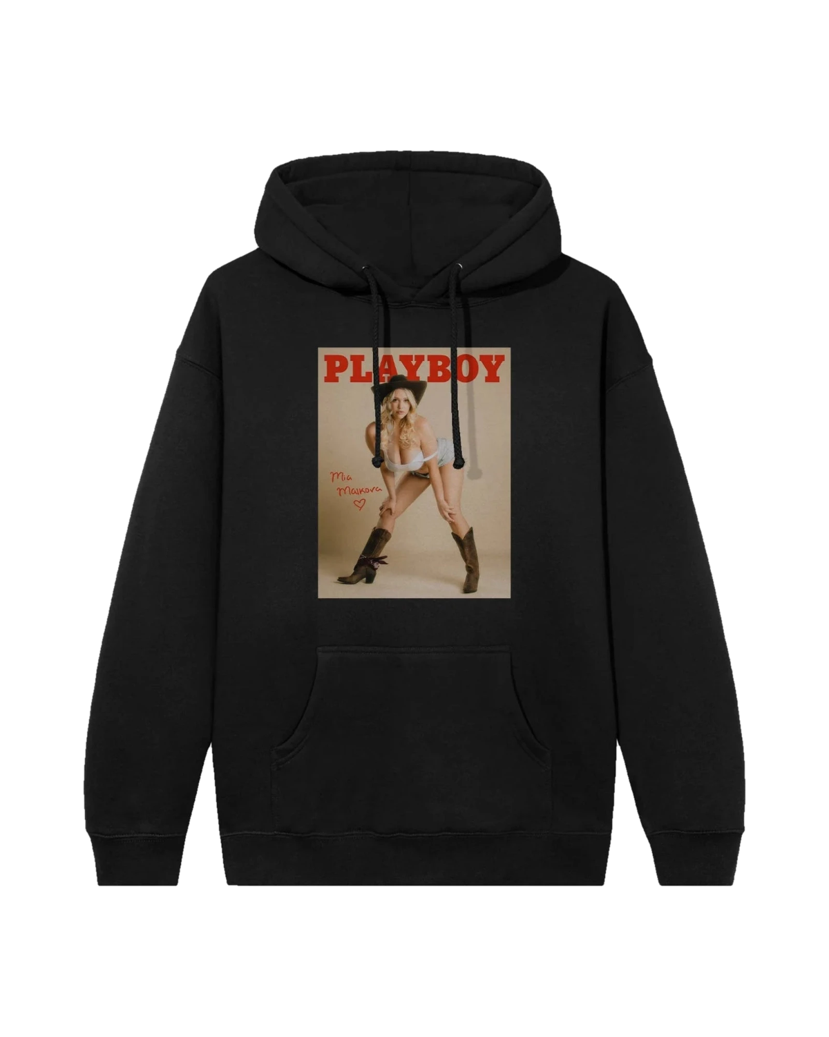 Playboy Mia Malkova Cover felpa cappuccio nera unisex