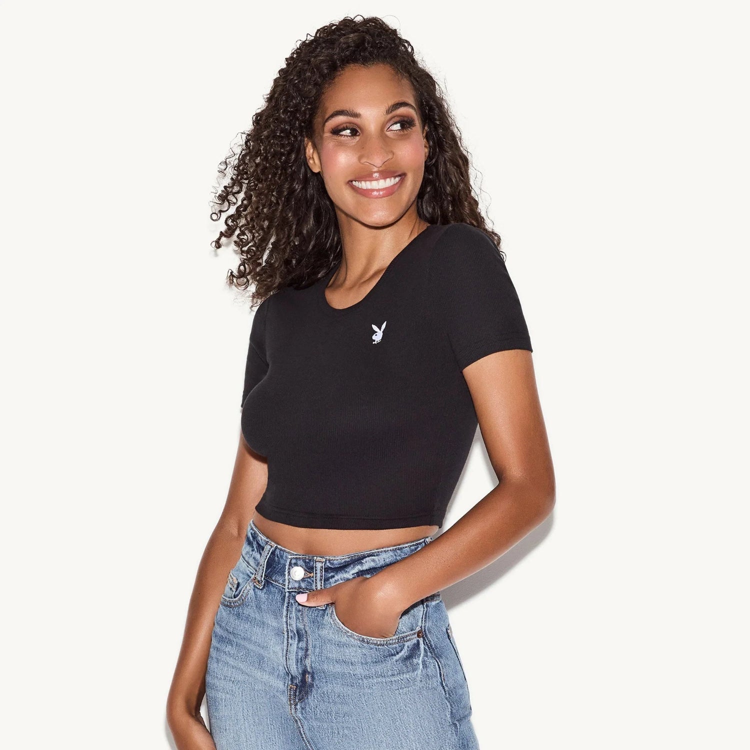 Playboy Classic Logo Baby Tee baby tee rosa aderente