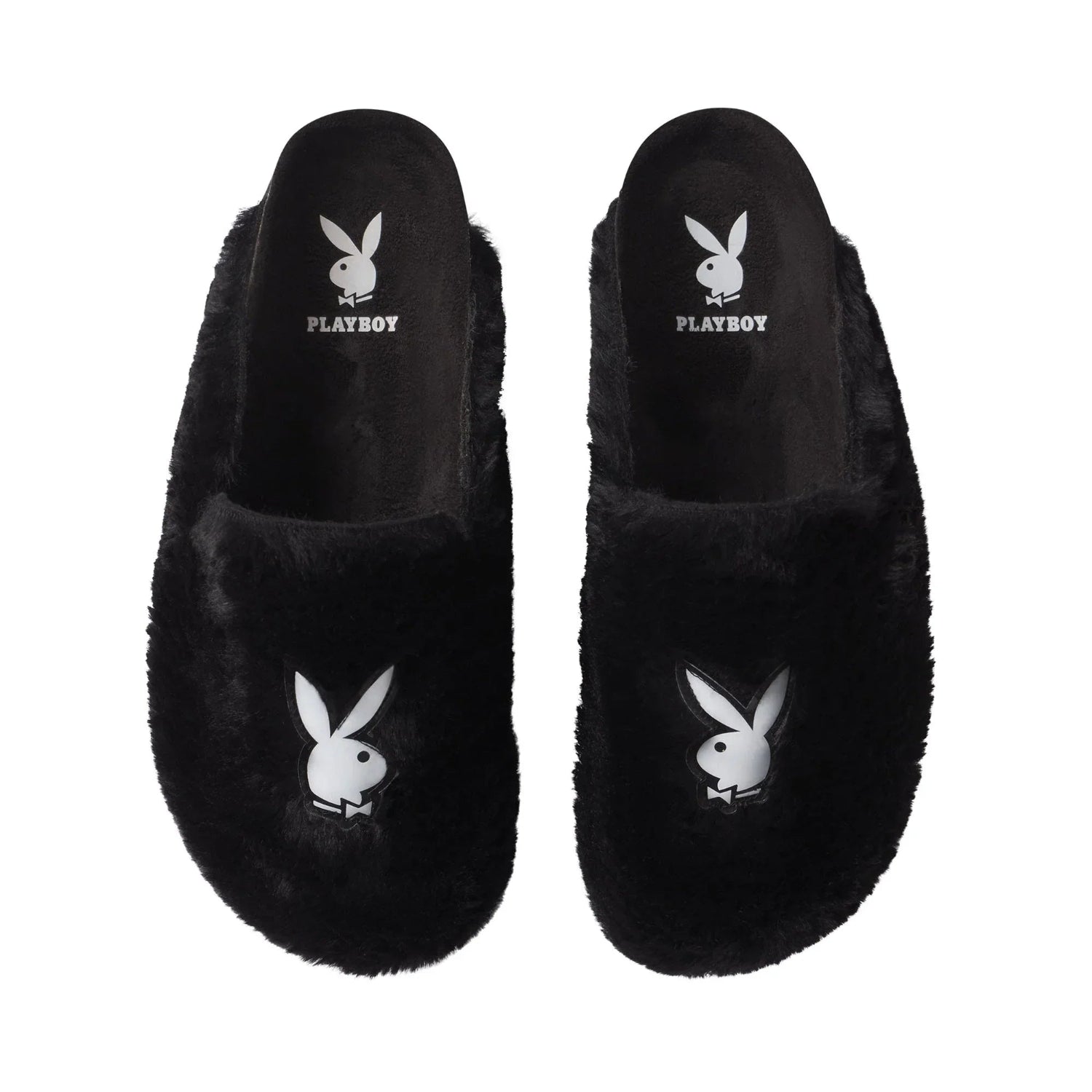 Playboy Fuzzy Slides ciabatte pelose bianche comfort