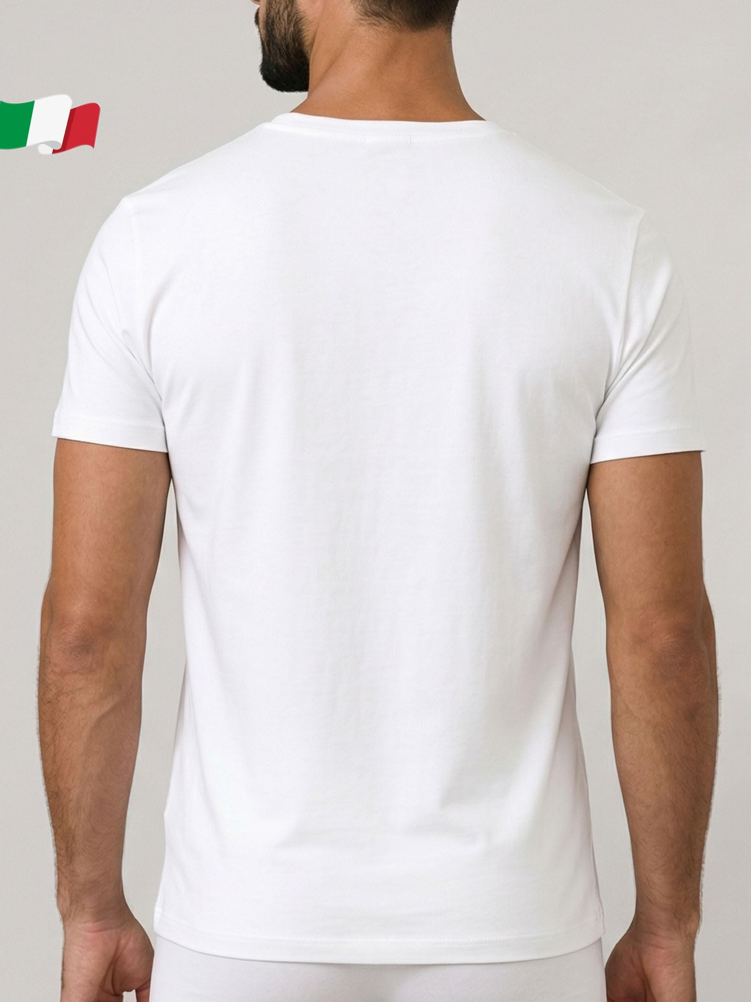 Egi 1185 Maglia Uomo Scollo V Micromodal Bianco
