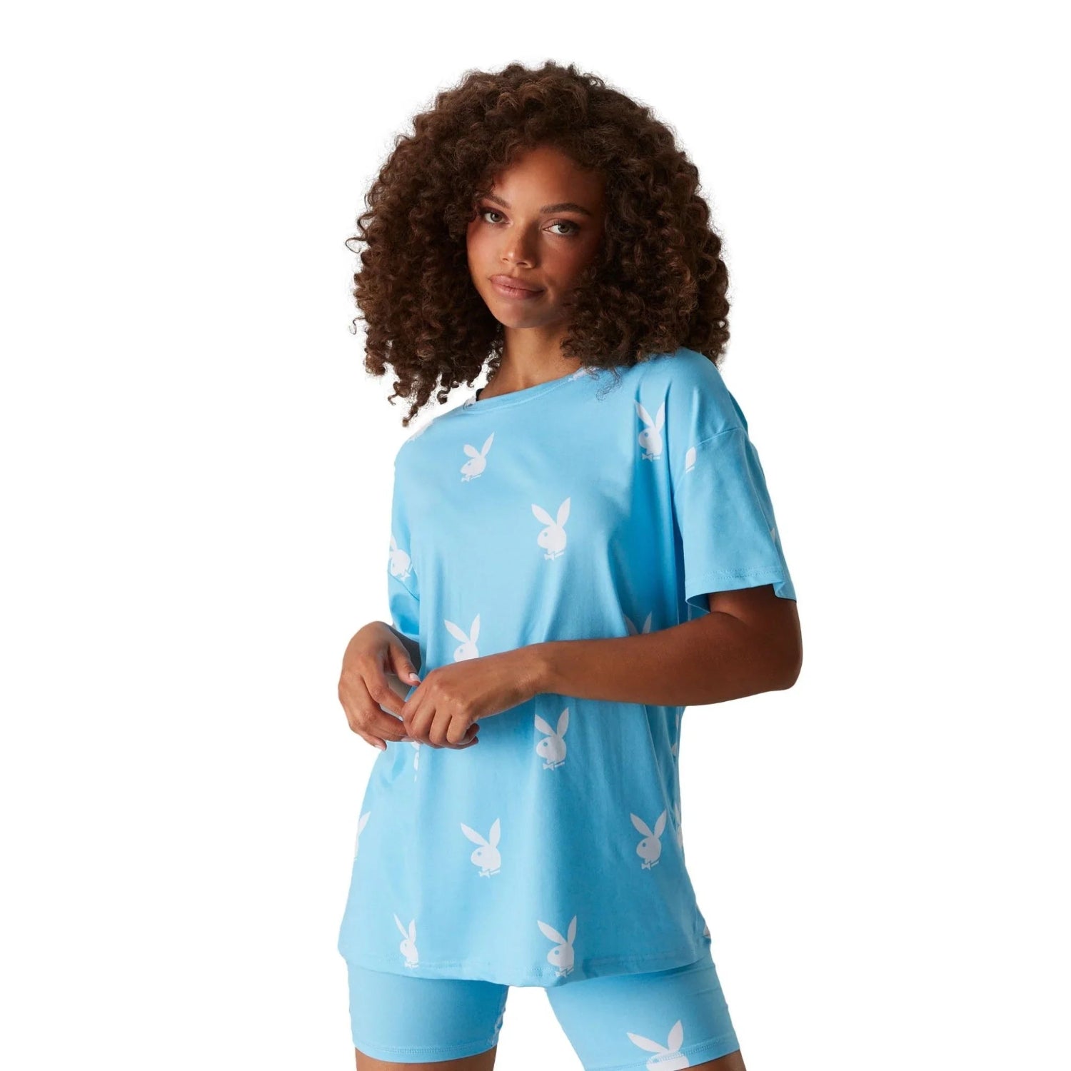 Playboy All Over Bunny t-shirt bianca baggy