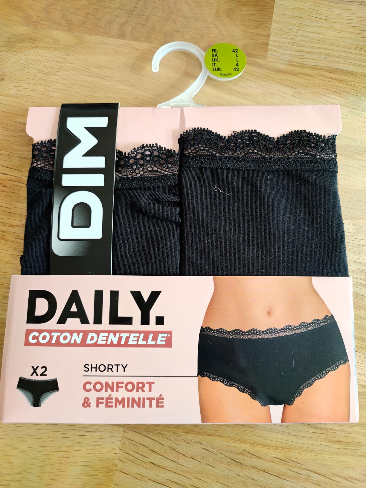 DIM Daily Cotone Pizzo shorty donna set 2 pezzi traspirante