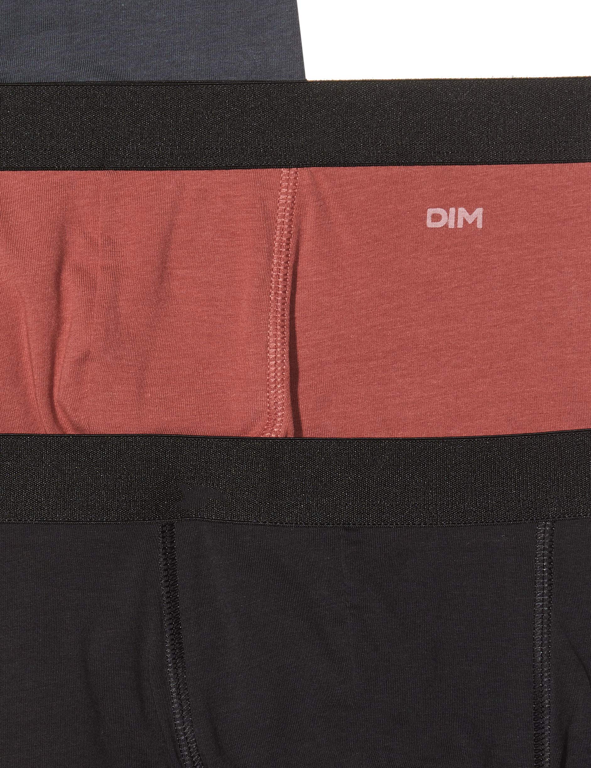 DIM boxer uomo x6 cotone nero grigio rosso