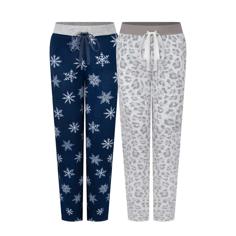 René Rofé pantaloni pigiama ciniglia 2 pezzi pinguino