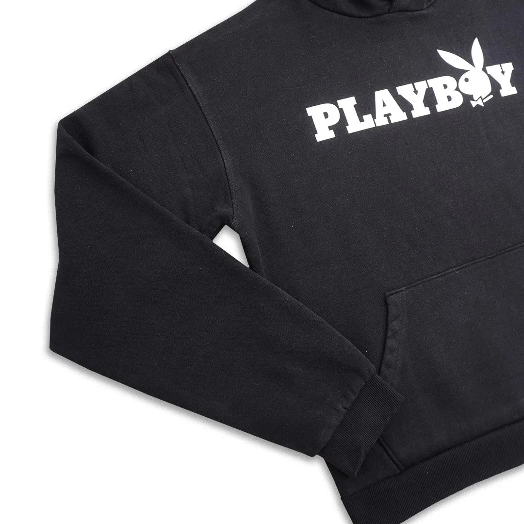 Playboy Masthead felpa cappuccio nera unisex fleece