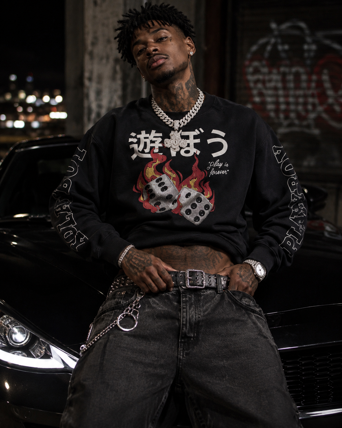 Playboy Dice Sweatshirt felpa bianca dadi