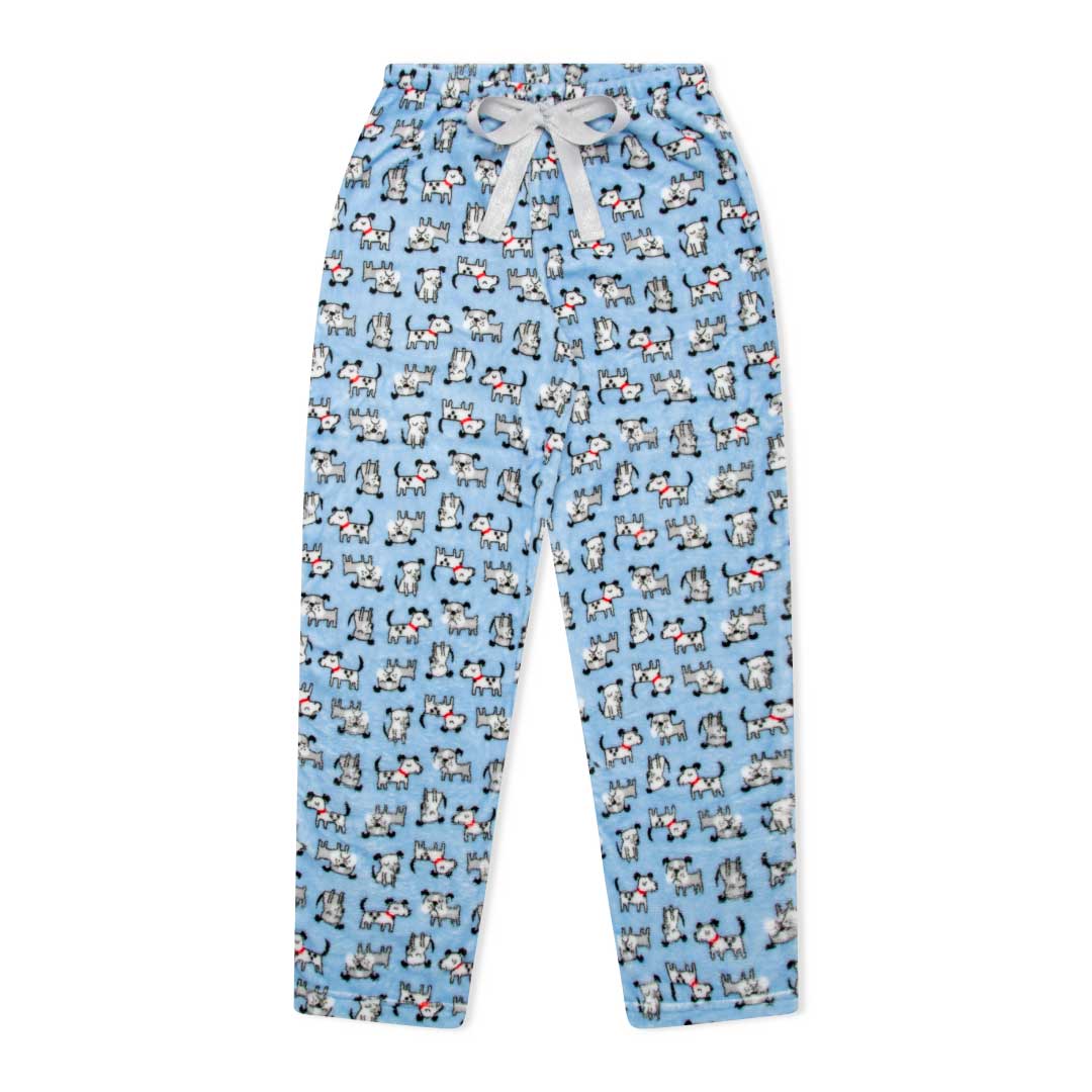 René Rofé pantaloni pigiama pile 2 pezzi cani fiocchi