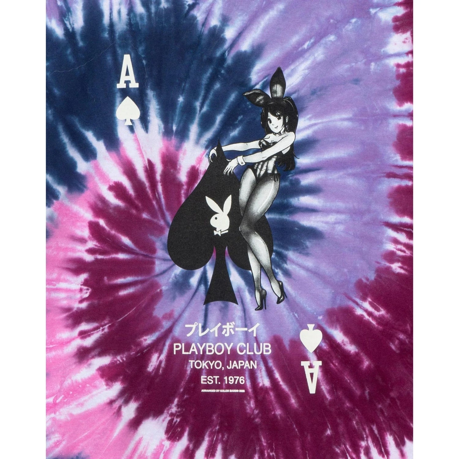 Playboy Ace of Spades T-Shirt tie-dye viola cotone