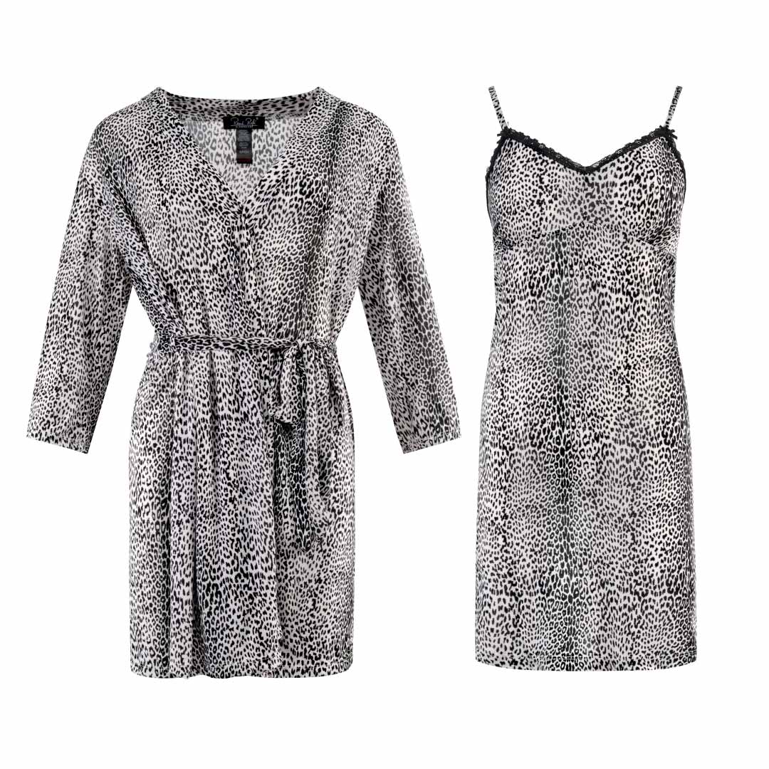 René Rofé Robe and Chemise sottoveste con vestaglia fantasia