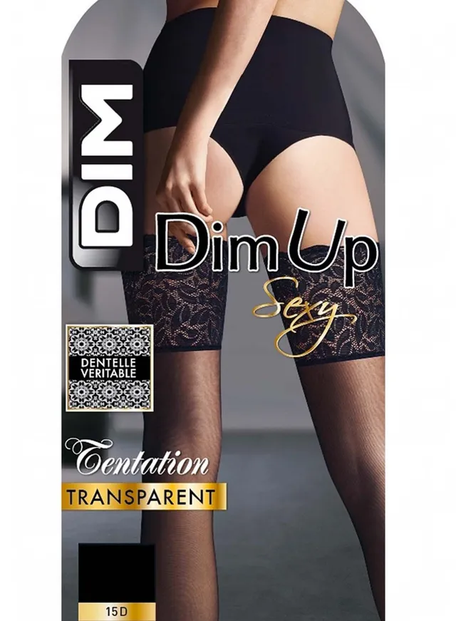 DIM Up Sexy calze autoreggenti nere 15D pizzo