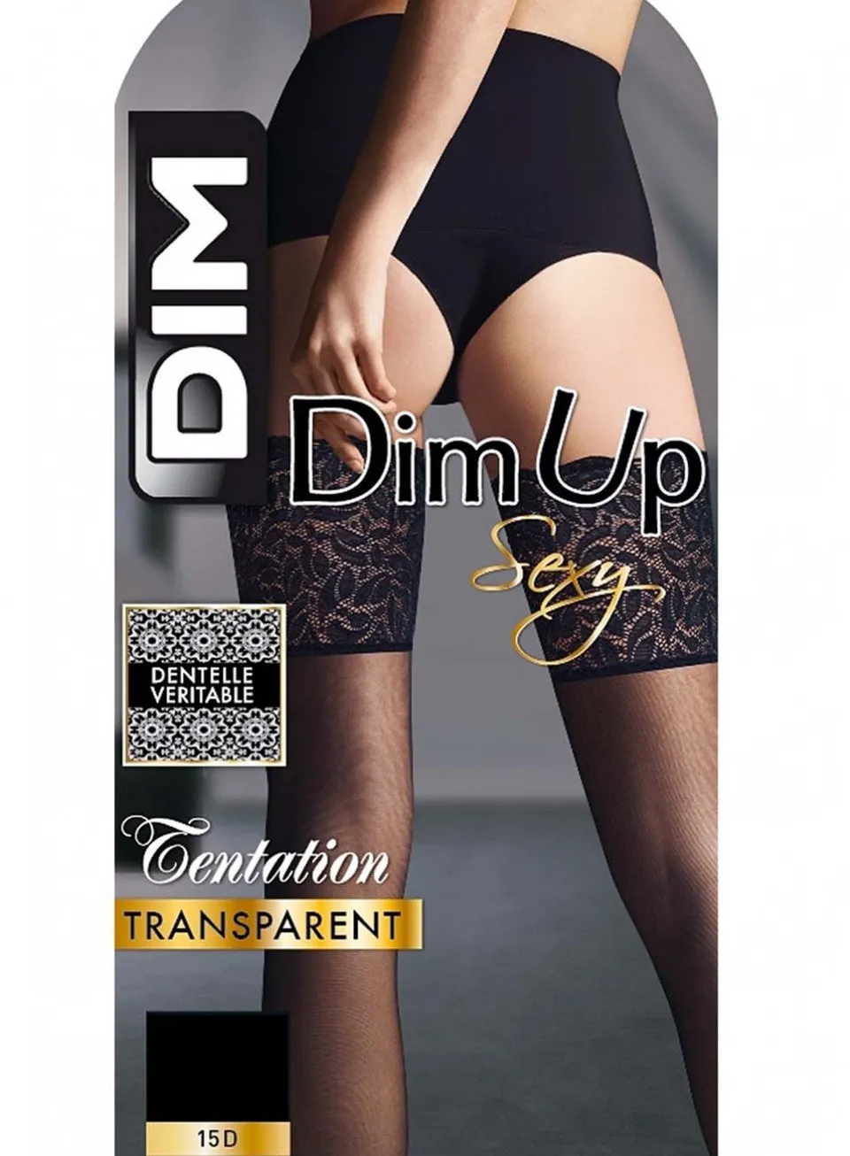DIM Up Sexy calze autoreggenti nere 15D pizzo