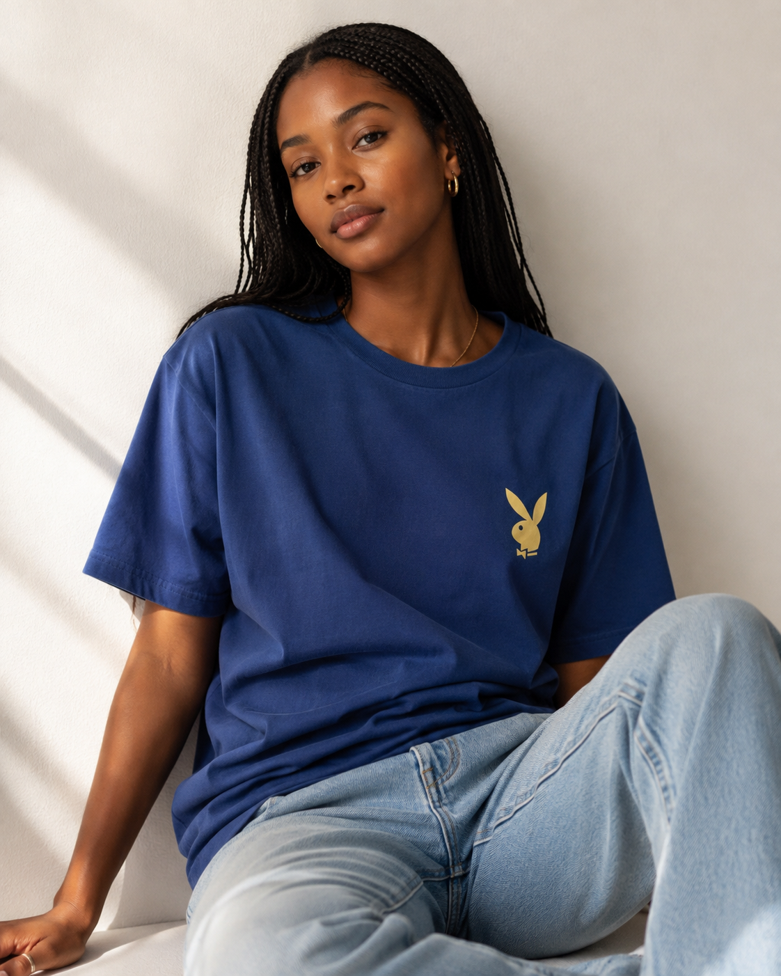 Playboy Pamela Cover t-shirt blu navy cotone