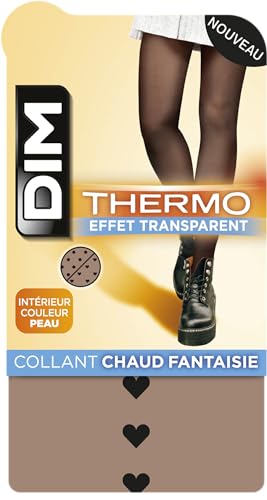 DIM Thermo Caldo Trasparente collant donna S-M cuore nero