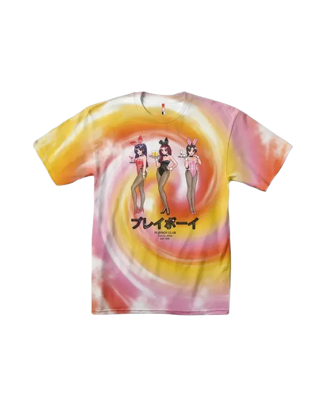 Playboy Tokyo Club t-shirt tie-dye cotone