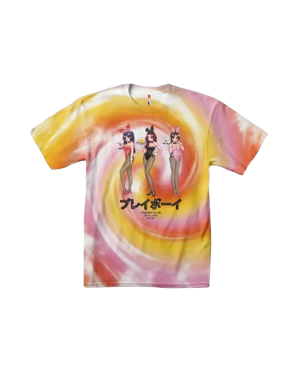 Playboy Tokyo Club t-shirt tie-dye cotone