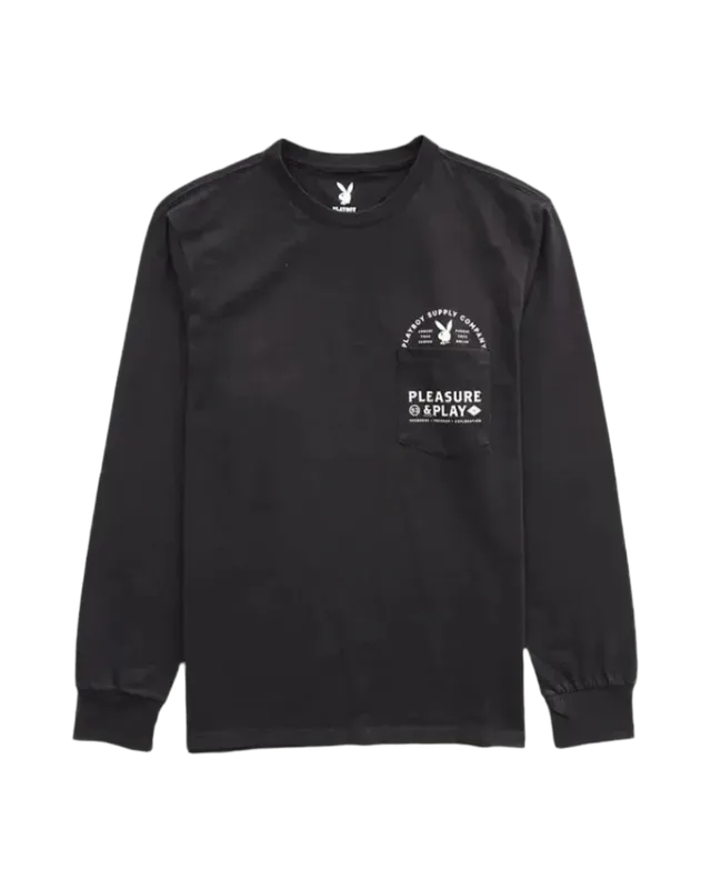 Playboy Play PB L/S Tee maglietta manica lunga cotone bianca