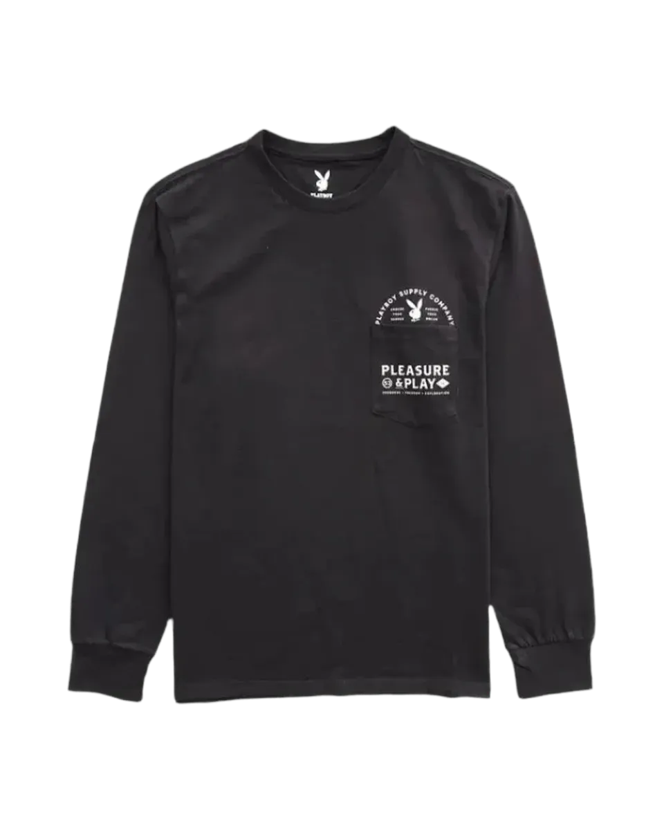 Playboy Play PB L/S Tee maglietta manica lunga cotone bianca