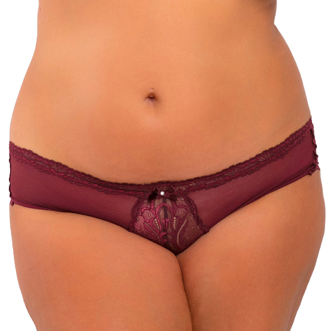 René Rofé Dive Deep Slip Bordeaux Aperto pizzo