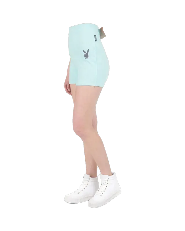 Playboy Classic shorts biker neri vita alta costine