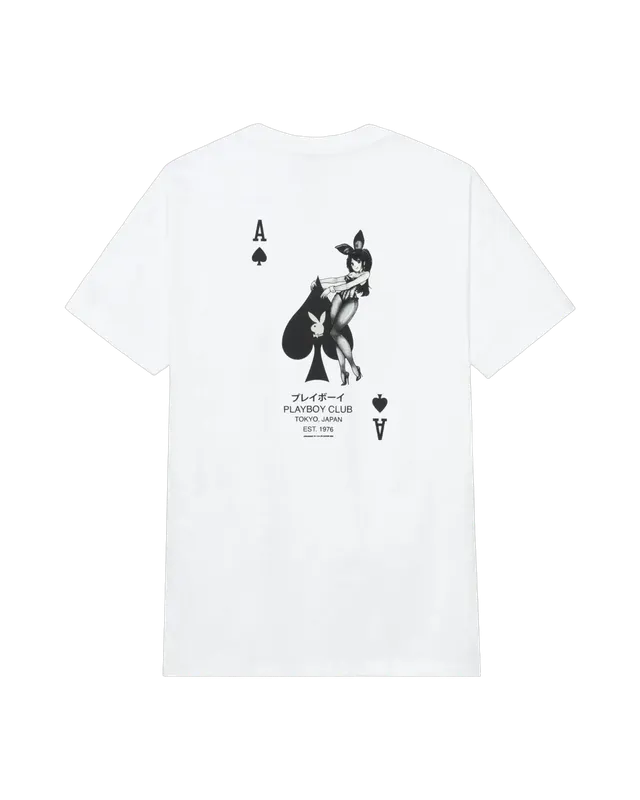Playboy Ace of Spades t-shirt cotone bianca 100% cotone
