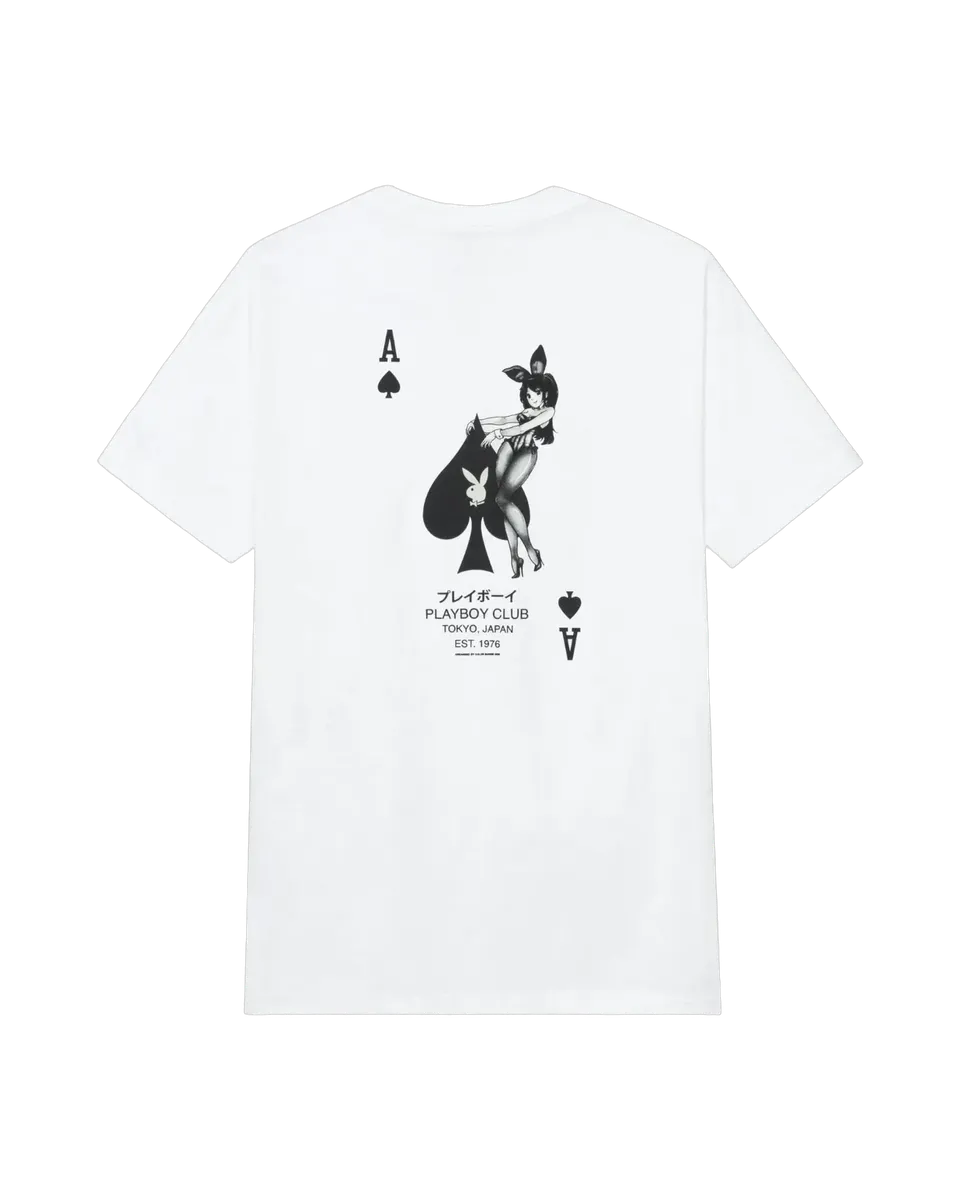 Playboy Ace of Spades t-shirt cotone bianca 100% cotone