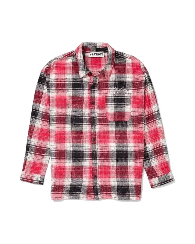 Playboy Script camicia flanella rossa uomo quadri