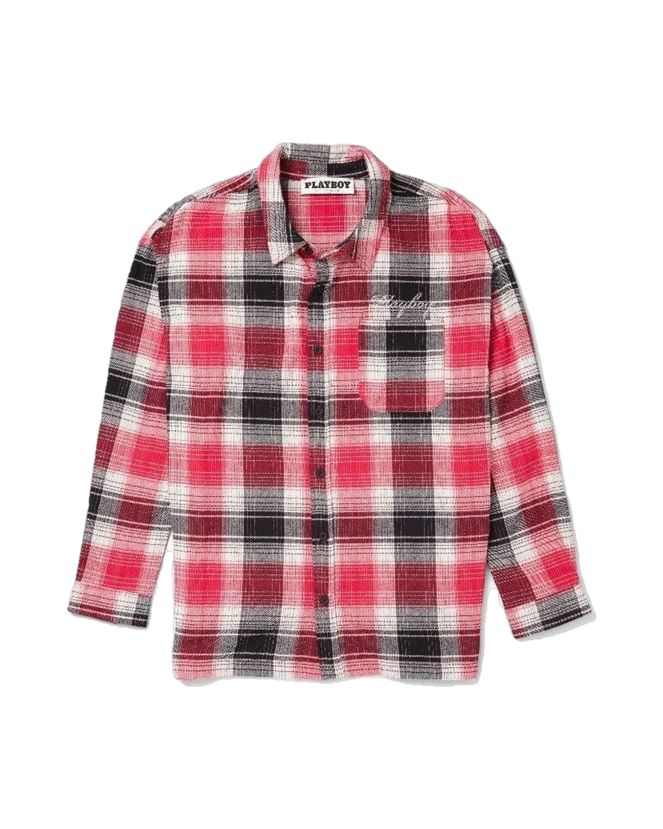 Playboy Script camicia flanella rossa uomo quadri
