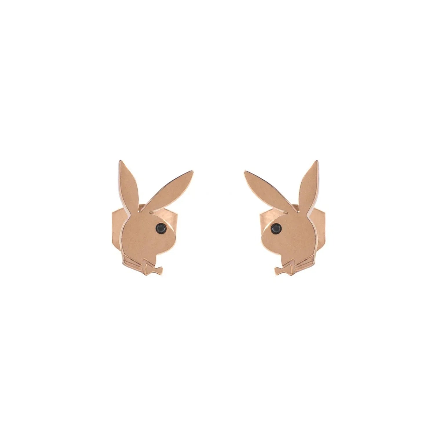 Playboy Rabbit Head orecchini punto luce oro rosa coppia
