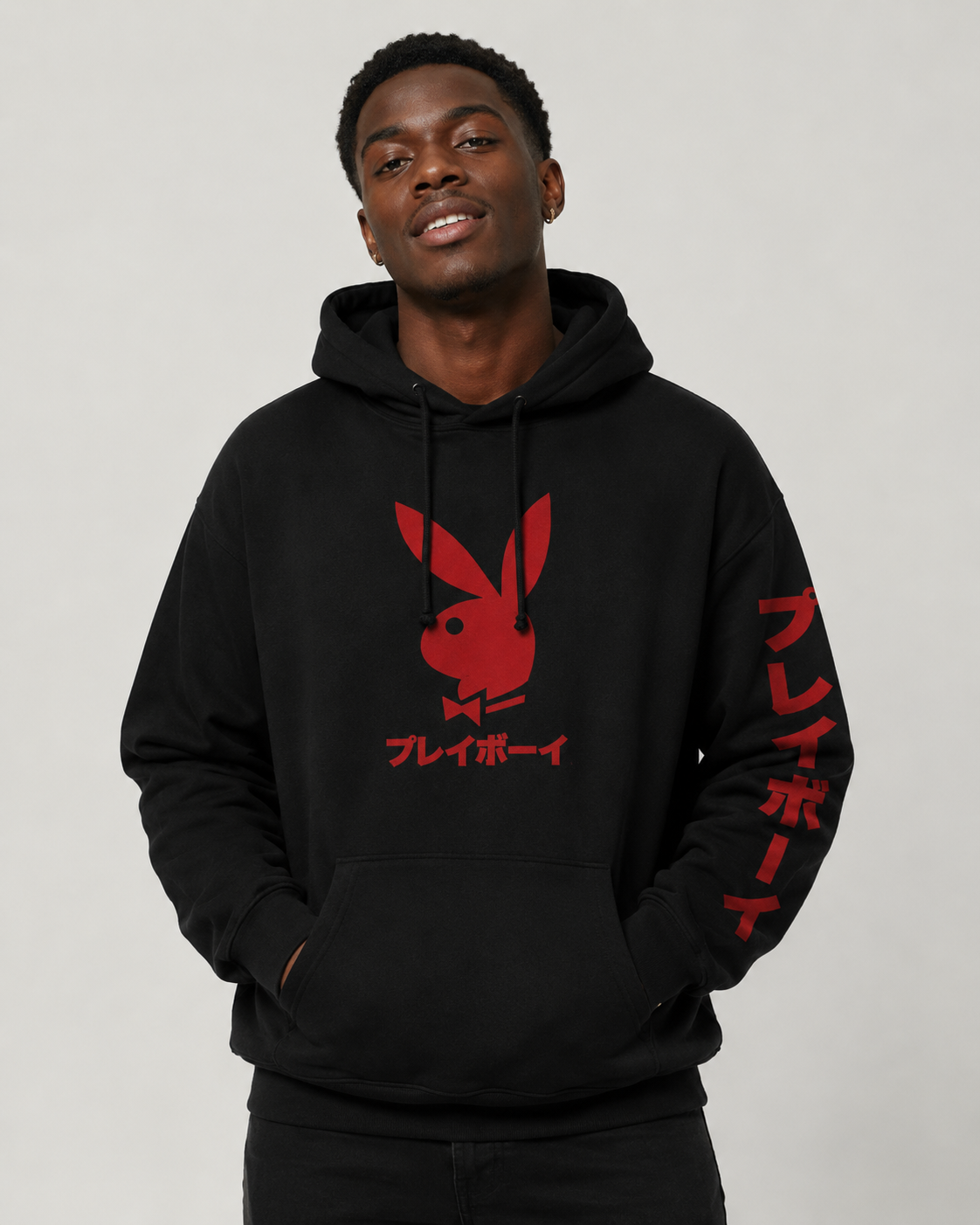 Playboy Japanese Rabbit Head Felpa con Cappuccio grafica